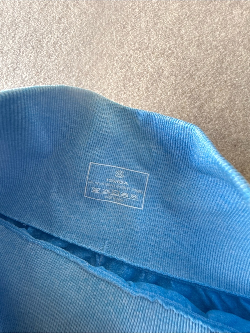 High-Waist Sculpting Athletic Shorts - Light Blue - Picture 4 of 5